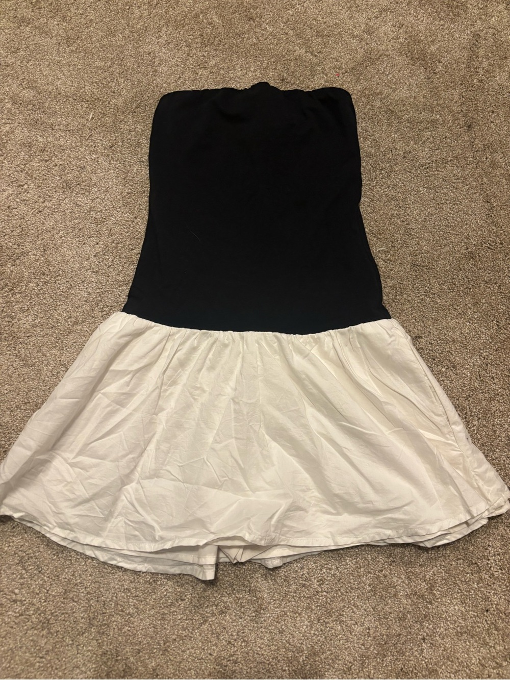 Hollister Black Strapless Dress with White Skirt